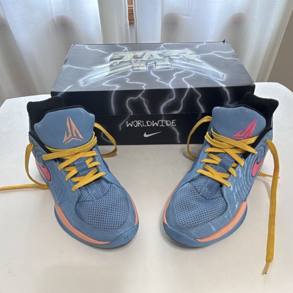 Nike Ja 3 "Admit One" Basketball Sneaker Blue/Pink/Yellow Mid-Top Lace